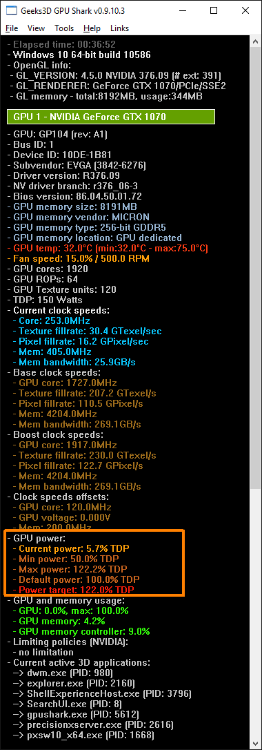 EVGA GeForce GTX 1070 FTW - GPU Shark