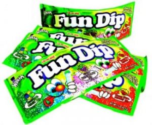 Fun Dip Candy by Wonka Packages of Fun Dip, candy sticks dipped in sugar, by Wonka candies.