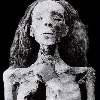 The mummy of elderly   woman from the 1898 cache has been at least tentatively identified as   Queen Tiye, the wife of Amenhotep III